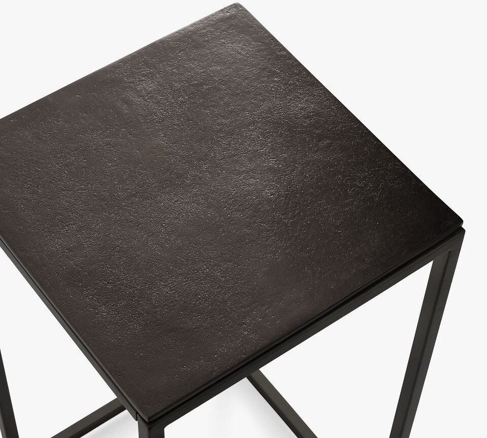 Duke 30 cm Square Accent Table, Bronze Pottery Barn Australia